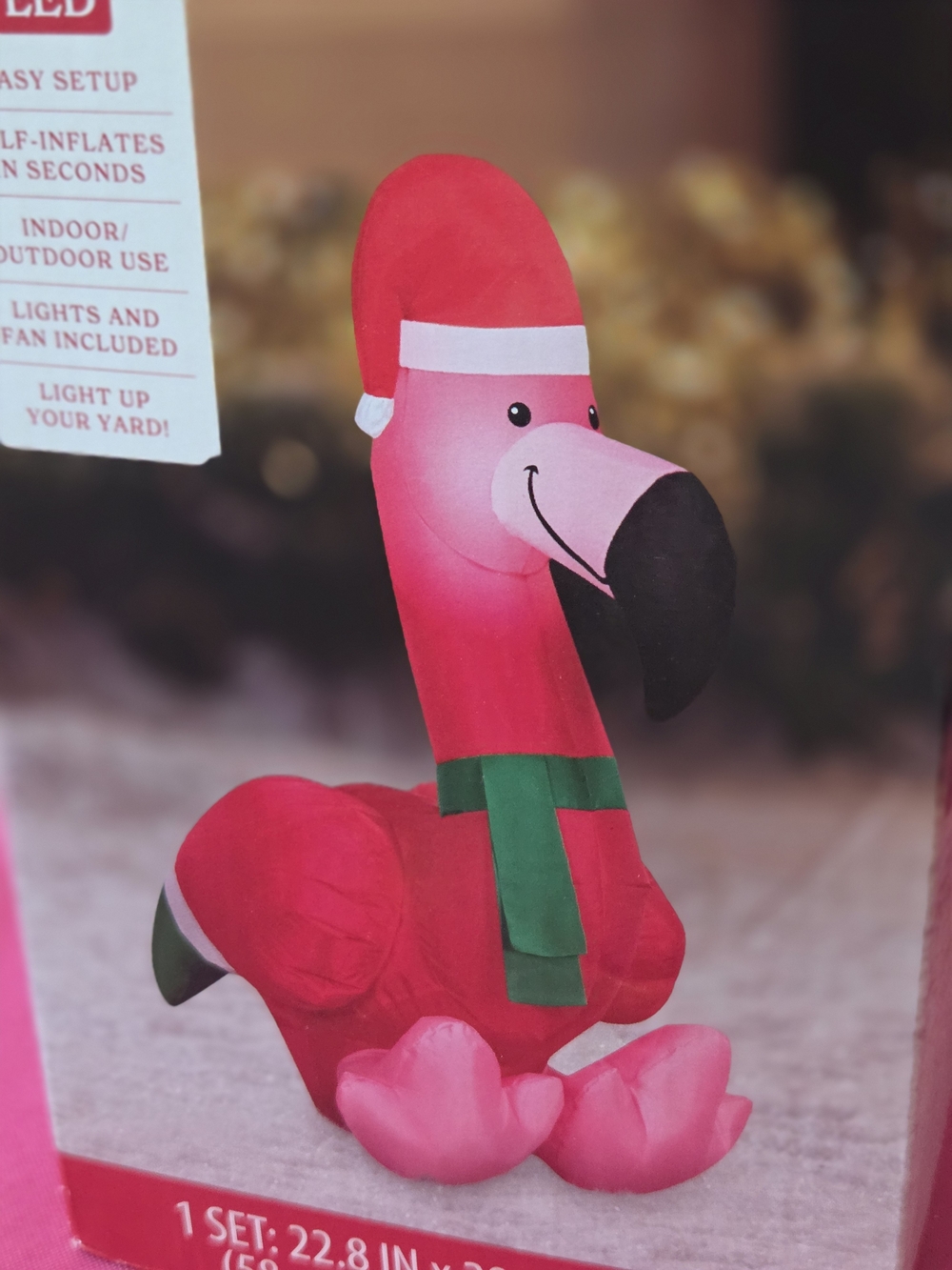 Holiday Time Festive Flamingo LED Inflatable - Pink - Picture 7 of 16